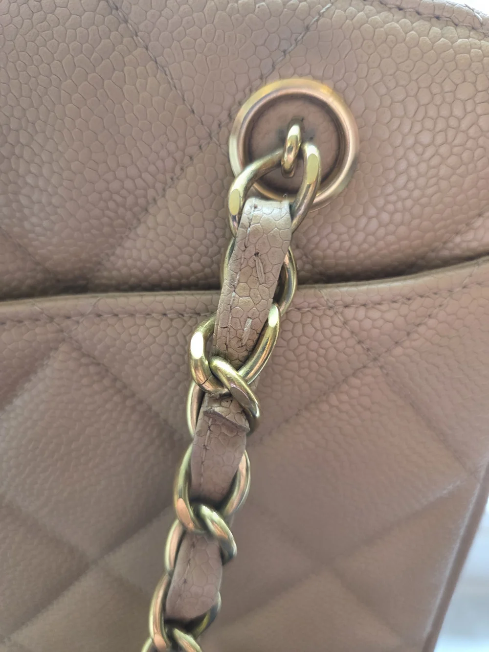 Chanel CAVIAR JUMBO CC TURNLOCK SHOPPER *MINT*